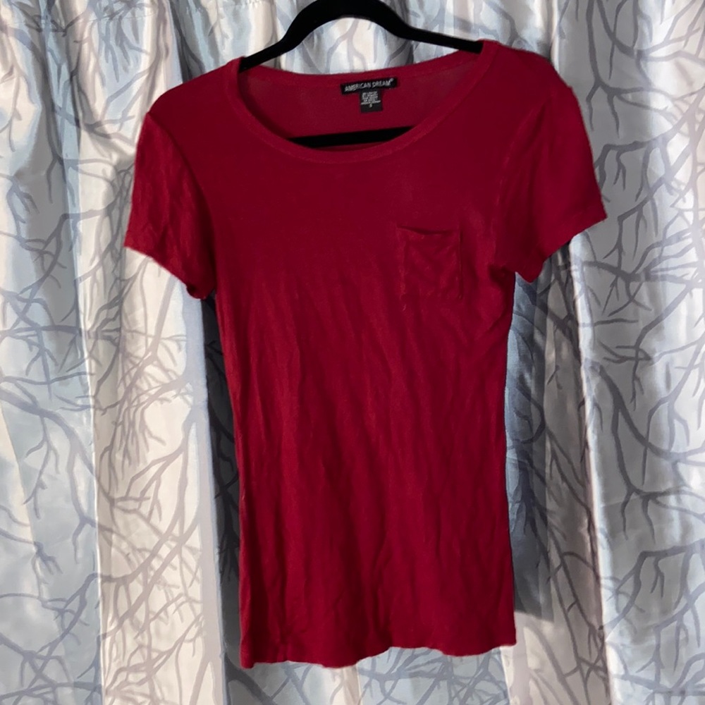 sheer red t-shirt